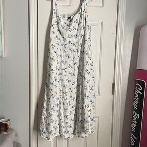 Old Navy White and Blue Floral Midi Dress